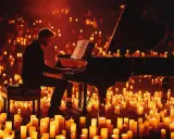 Pianista gra muzykę z Harry'ego Pottera w otoczeniu setek świec. Koncert muzyki filmowej Harry Potter trwa ok. 2 godzin.