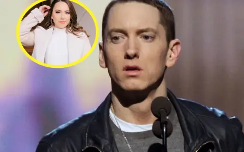 Eminem na scenie, a obok jego córka Hailie. Ile dzieci ma Eminem? Tylko jedno, Hailie.