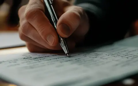 Dłoń pisze długopisem na kartce, tworząc tekst. To inspiracja, jak pisać teksty piosenek, rodzące się z myśli.