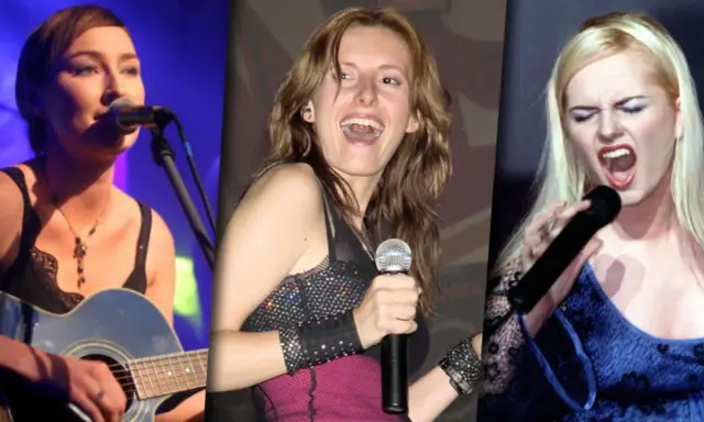 Trzy wokalistki na scenie. Jedna gra na gitarze, dwie śpiewają do mikrofonu. Kto śpiewa orła cień?