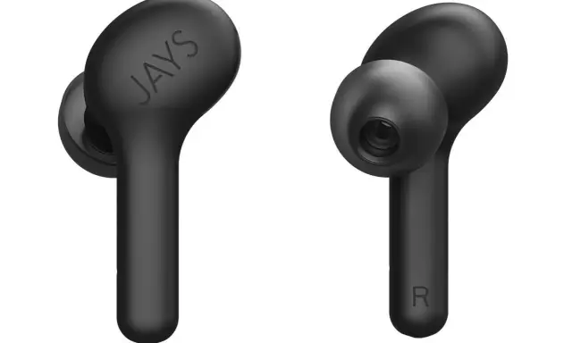 Czarne słuchawki bezprzewodowe Jays, idealne do iPhone 13.