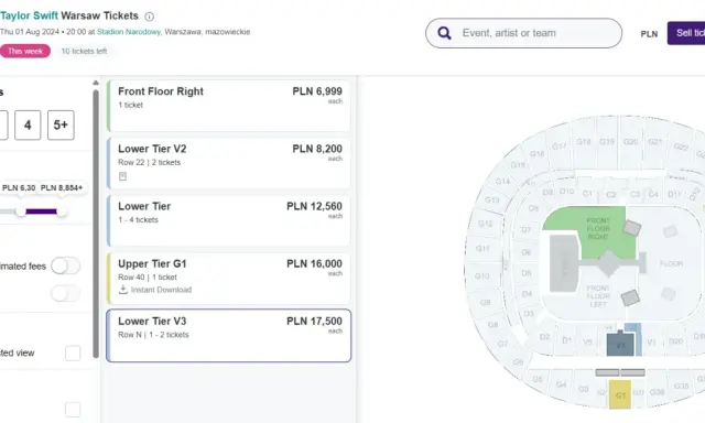 Ile kosztuje bilet na koncert Taylor Swift w Warszawie? Ceny zaczynają się od 6 999 PLN za miejsce na płycie.