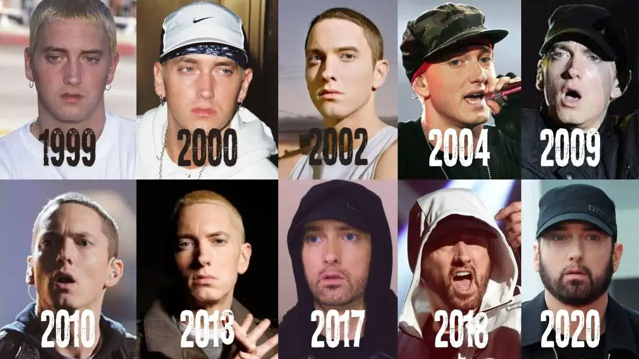 Eminem na zdjęciach z lat 1999-2020. Zobacz, ile ma lat Eminem na przestrzeni lat.
